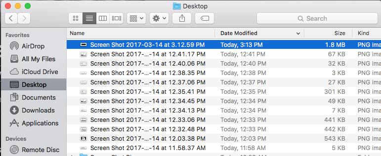 Screenshot example