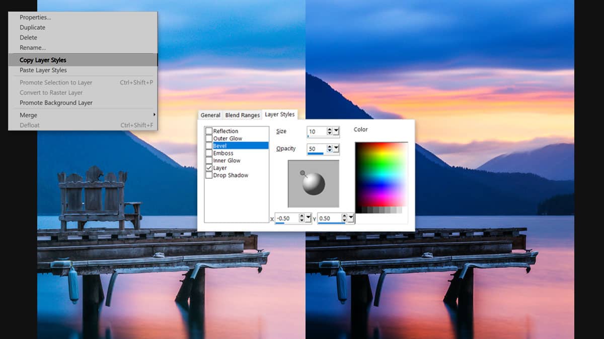 レイヤー スタイルのコピー & ペースト