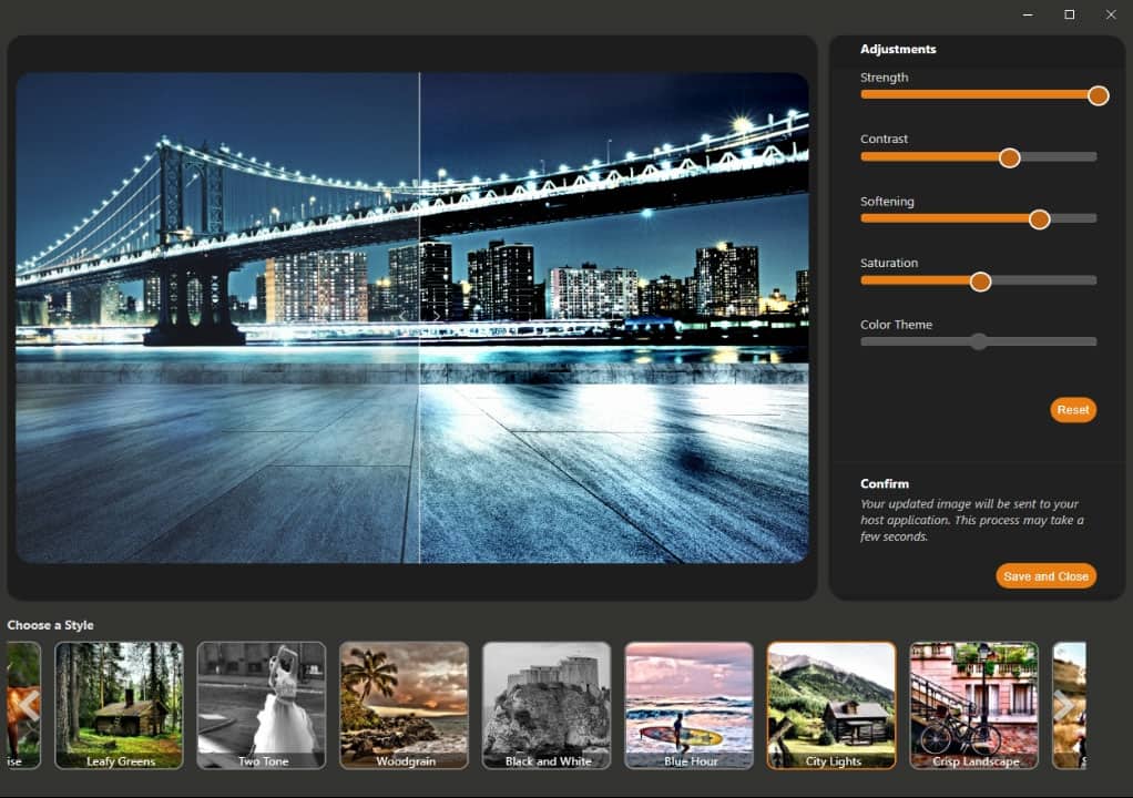 Bridge city lights effect UI