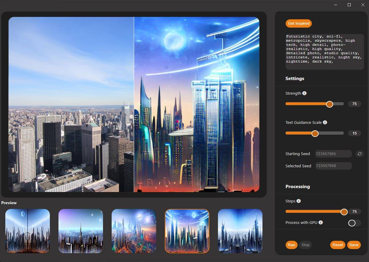 City futuristic with UI