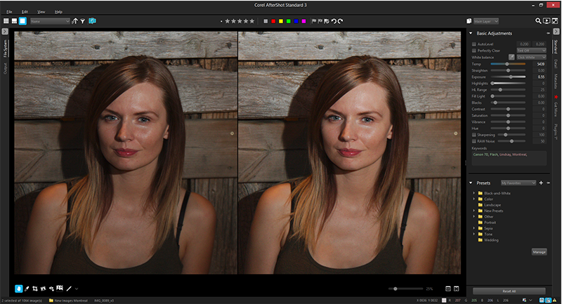 Before/After image of Exposure Compensation