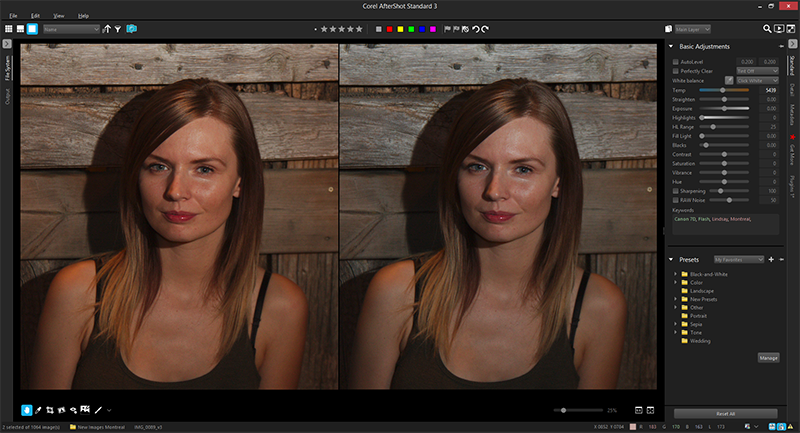 Before/After image of White Balance